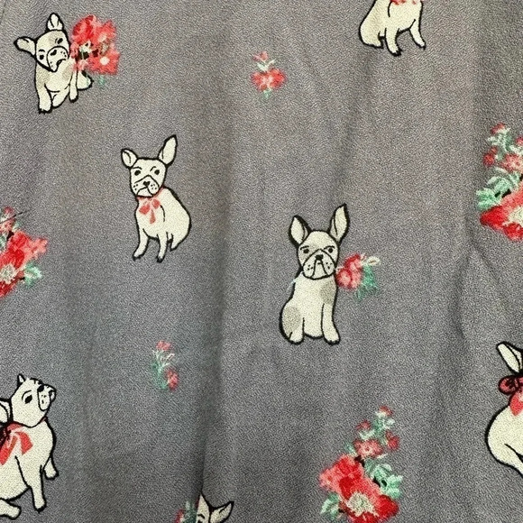 Oliver Bonas Violet Rufus Frenchie Dog Print Dress French Bulldogs Size 10 M - Picture 3 of 16